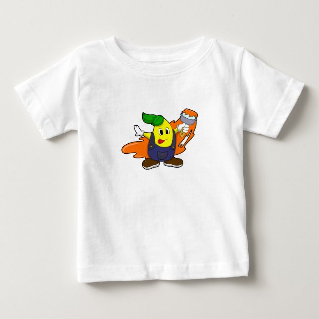 T-shirt Pour Bébé Pear as Painer with Paint brush (Devant)