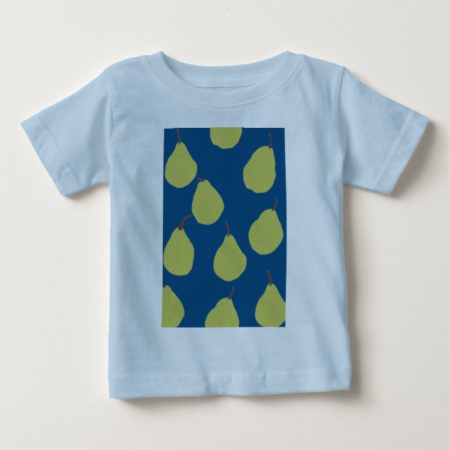 T-shirt Pour Bébé pear marine et vert (Devant)