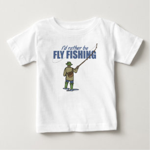 T-shirt Pour Bébé Pêche à la mouche dans les échassiers