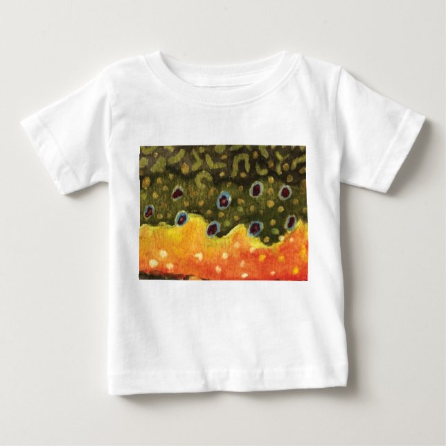 T-shirt Pour Bébé Pêche à la mouche pour l'omble de fontaine (Devant)