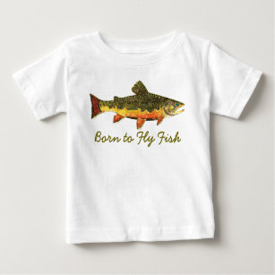 T-shirt Pour Bébé Pêche à la truite "Née du poisson volant" humorist