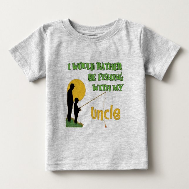 T-shirt Pour Bébé Pêche avec mon oncle (Devant)