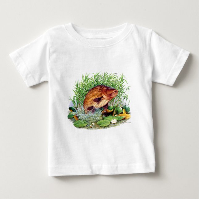 T-shirt Pour Bébé Pêche de carpe (Devant)