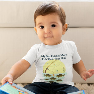 T-shirt Pour Bébé Pêche Petite Bouche Basse Drôle Papa attrape poiss