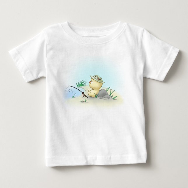 T-shirt Pour Bébé Pêche visqueuse de Littlekins (Devant)