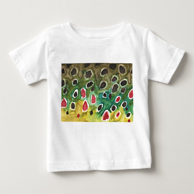 T-shirt Pour Bébé Pêcheur Brown de truites (Devant)