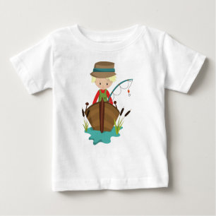 T-shirt Pour Bébé Pêcheur, Pêcheur, Bâton de pêche, Cheveux blond