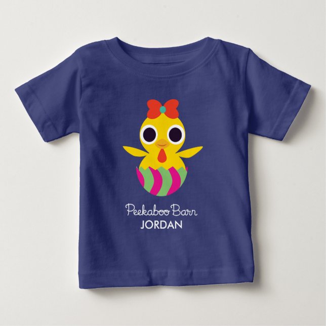 T-shirt Pour Bébé Peekaboo Grange Pâques | Bayla les poussins (Devant)