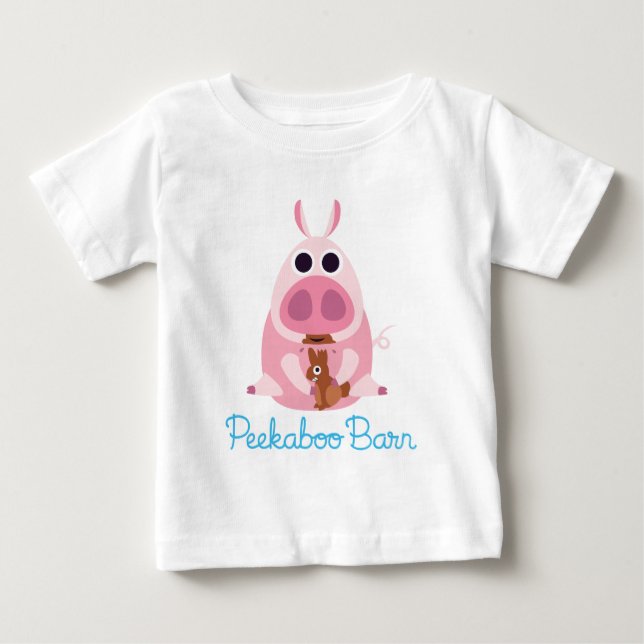 T-shirt Pour Bébé Peekaboo Grange Pâques | Leary le cochon 2 (Devant)