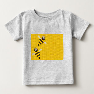 T-shirt Pour Bébé Peigne de miel Abeille d'or jaune Motif Art