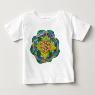 T-Shirt pour bébé peint Mandala, blanc