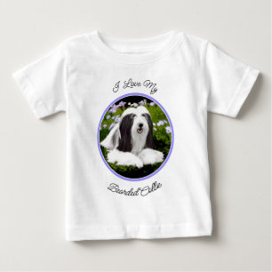 T-shirt Pour Bébé Peinture à collie à poils - Joli art original de c