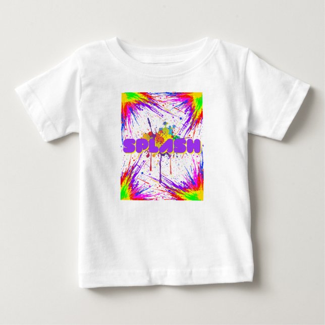 T-shirt Pour Bébé peinture à éclat (Devant)