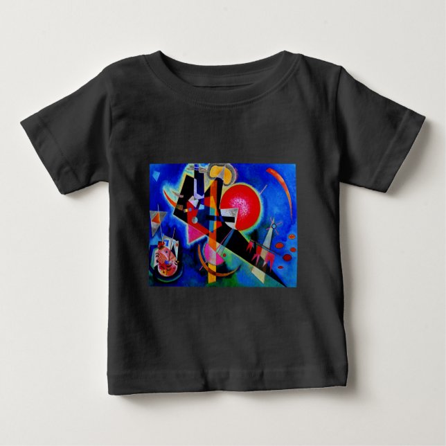 T-shirt Pour Bébé Peinture abstraite de Kandinsky en bleu (Devant)
