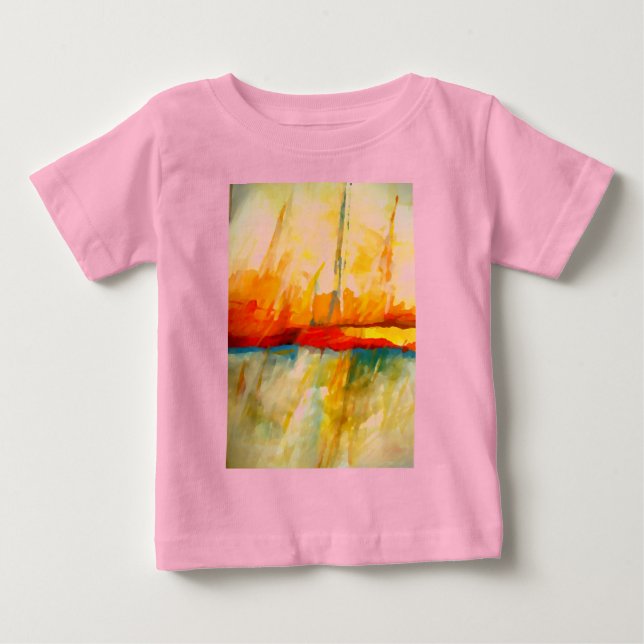 T-shirt Pour Bébé Peinture Abstraite moderne (Devant)