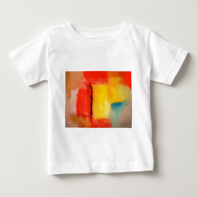 T-shirt Pour Bébé Peinture Abstraite rouge moderne (Devant)