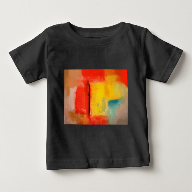T-shirt Pour Bébé Peinture Abstraite rouge moderne (Devant)