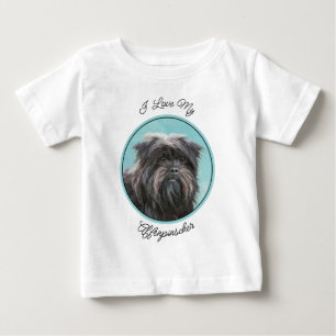 T-shirt Pour Bébé Peinture Affenpinscher - Joli art original chien