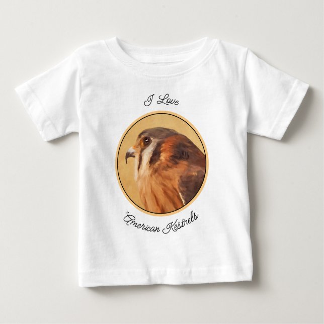 T-shirt Pour Bébé Peinture américaine Kestrel - Art original pour oi (Devant)