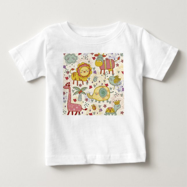 T-shirt Pour Bébé peinture animale (Devant)