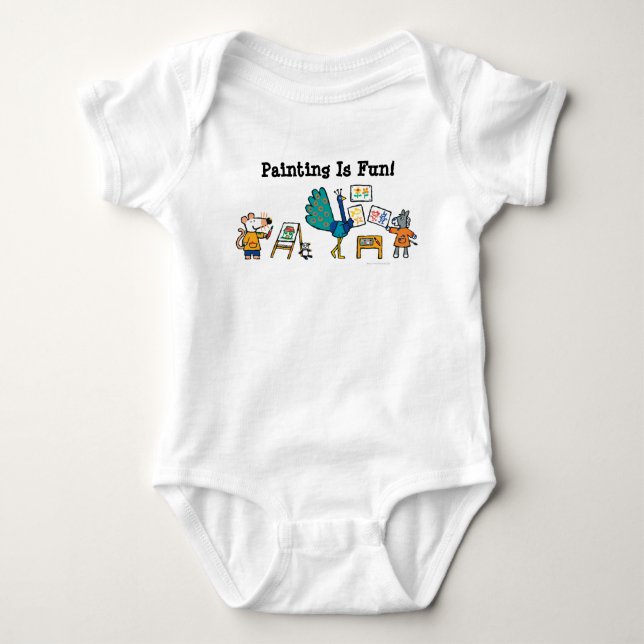 T-shirt Pour Bébé Peinture avec Maisy ! (Devant)