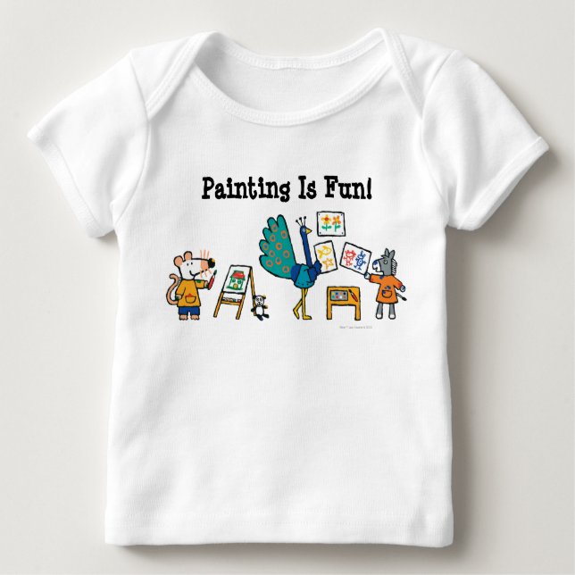 T-shirt Pour Bébé Peinture avec Maisy ! (Devant)
