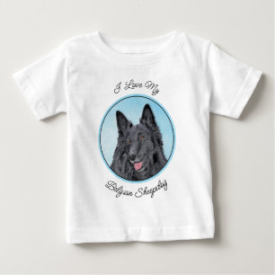 T-shirt Pour Bébé Peinture belge Sheepdog - Cute Original Chien Art