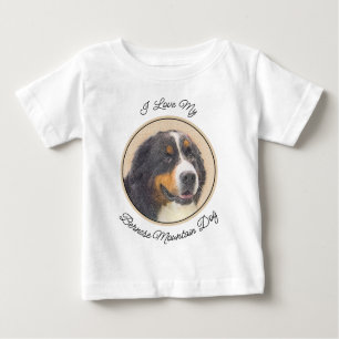 T-shirt Pour Bébé Peinture bernoise de chien de montagne - Art origi