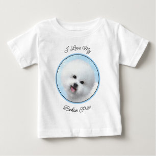 T-shirt Pour Bébé Peinture Bichon Frise - Cute Original Chien Art