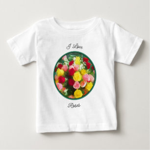 T-shirt Pour Bébé Peinture Bouquet Rose - Jolie Art Fleur Originale