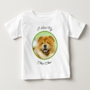 T-shirt Pour Bébé Peinture Chow Chow - Joli art original chien