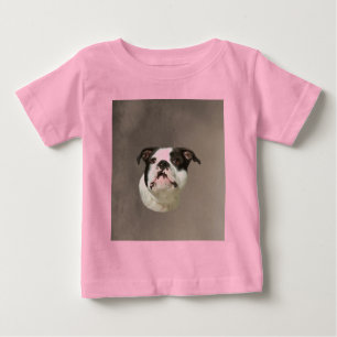 T-shirt Pour Bébé Peinture couleur d'eau Bulldog