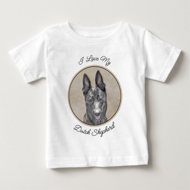 T-shirt Pour Bébé Peinture de berger hollandais - jolie art original (Devant)