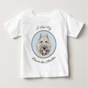 T-shirt Pour Bébé Peinture de Bouvier des Flandres - Art original de