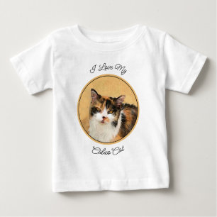 T-shirt Pour Bébé Peinture de chat Calico - Cute Original Cat Art