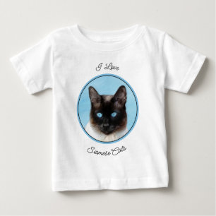 T-shirt Pour Bébé Peinture de chats de Siamese - Cute Original Cat A