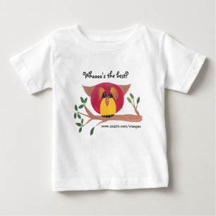 T-shirt Pour Bébé Peinture de chouette à cornes mignonnes