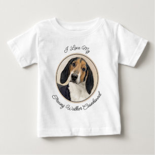 T-shirt Pour Bébé Peinture de Coonhound de Treeing Walker - Œuvre d'