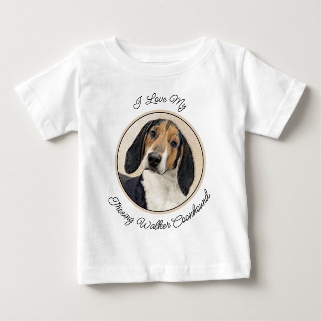 T-shirt Pour Bébé Peinture de Coonhound de Treeing Walker - Œuvre d' (Devant)