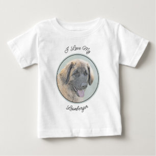 T-shirt Pour Bébé Peinture de Leonberger - Art Original de Chien Mig