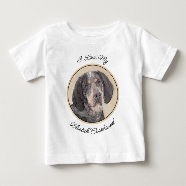 T-shirt Pour Bébé Peinture de linge bluetick - mignon chien original (Devant)