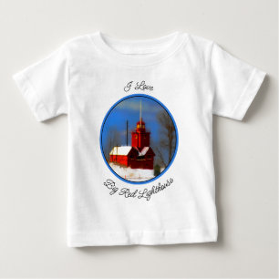 T-shirt Pour Bébé Peinture de phare rouge - Art original