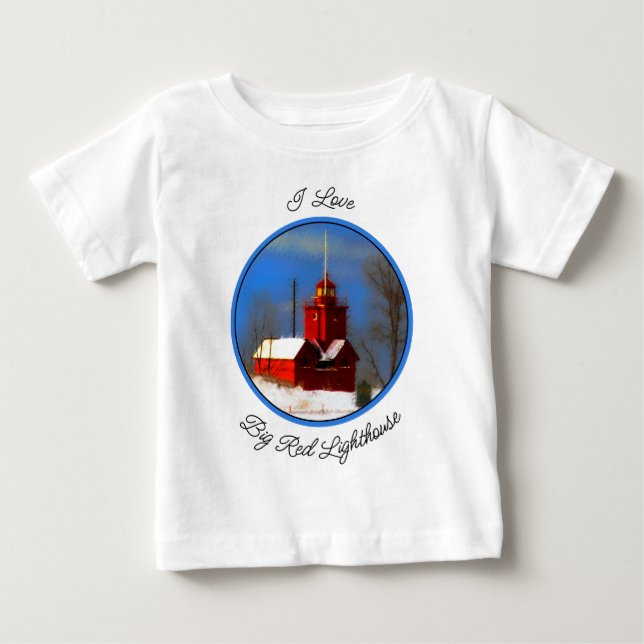 T-shirt Pour Bébé Peinture de phare rouge - Art original (Devant)