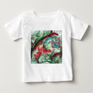 T-shirt Pour Bébé Peinture de poissons de carpe de Koi