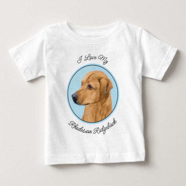 T-shirt Pour Bébé Peinture de Rhodesian Ridgeback - Art original de  (Devant)