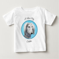 Peinture de Saluki (Argent) - Joli art original de