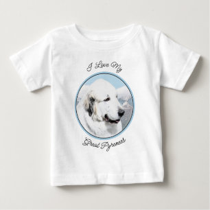 T-shirt Pour Bébé Peinture des Pyrénées - Art original du chien