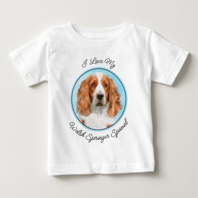 T-shirt Pour Bébé Peinture d'espagnol Welsh Springer - Art original  (Devant)
