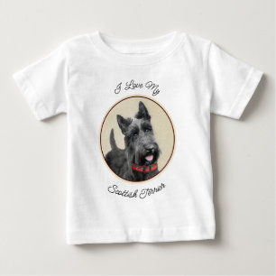 T-shirt Pour Bébé Peinture écossaise Terrier - Cute Original Chien A
