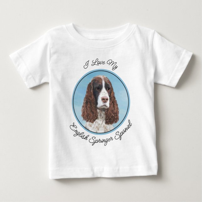 T-shirt Pour Bébé Peinture espagnole Springer anglaise Peinture orig (Devant)